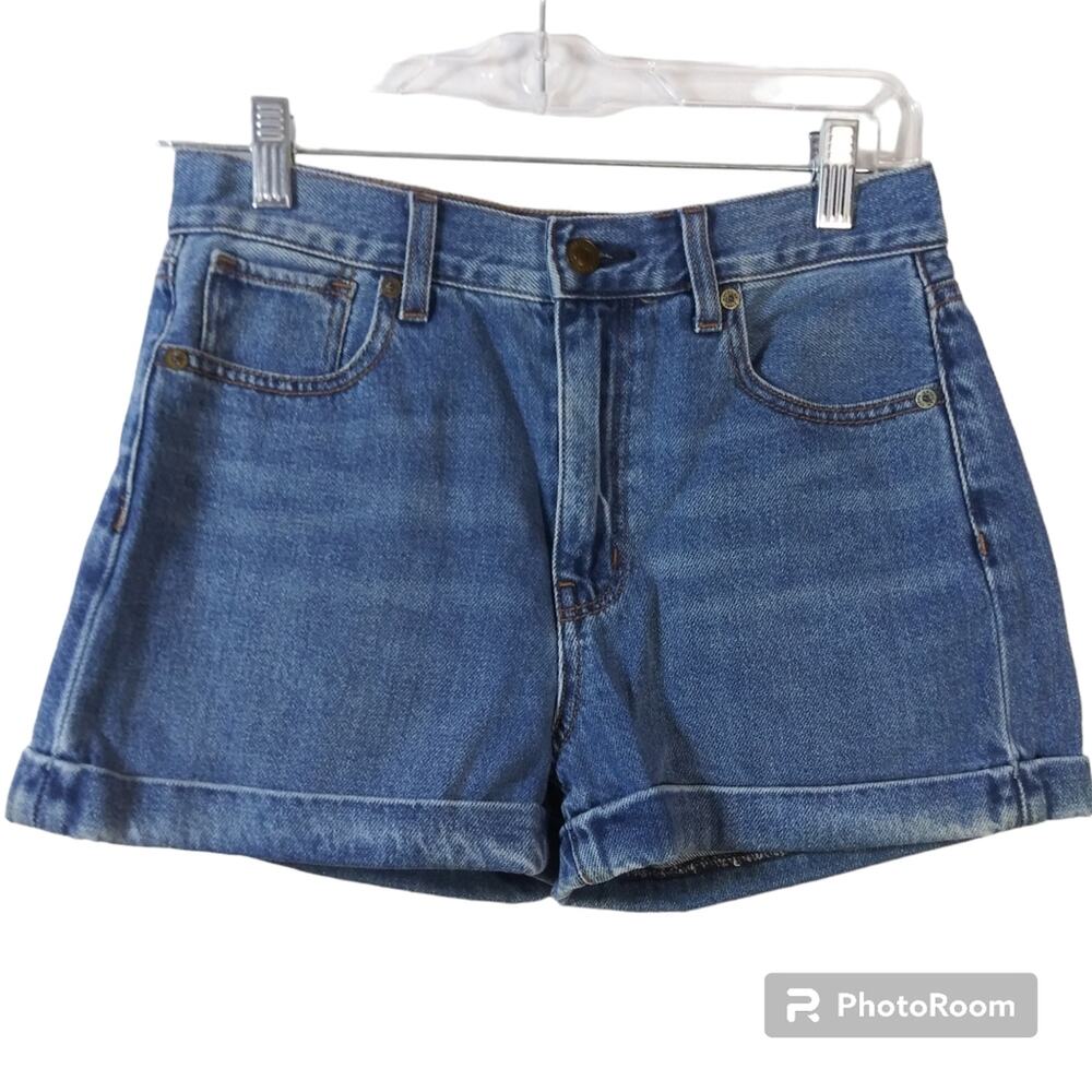 American Eagle Blue Denim Mom Cuffed Shorts Size 0
